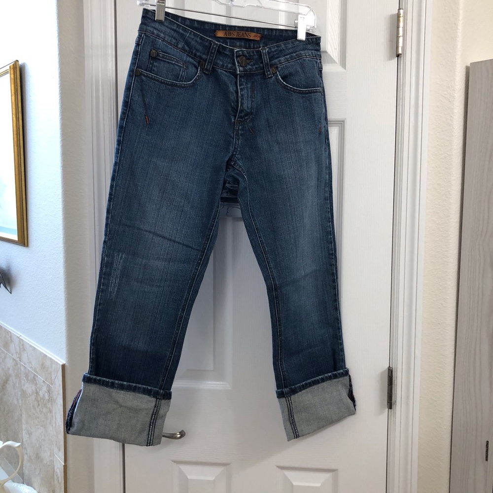 ABS Jeans, roll cuff, 88% Cotton, 2% Spandex Made in Hong Kong. Perfect. Vintage